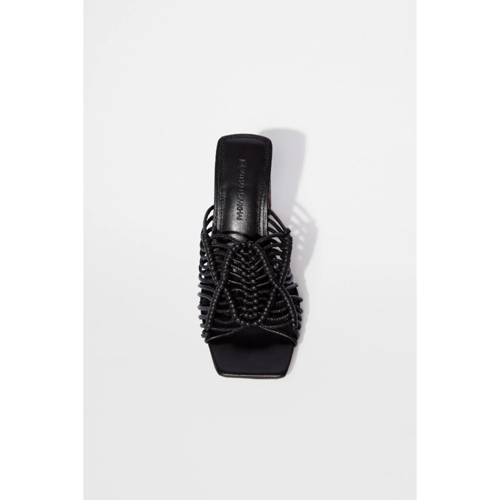 Jonathan Simkhai Audra Macrame Heeled Sandal in Black Size EU 36 | US 6 - Picture 5 of 12